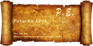 Peterka Erik névjegykártya